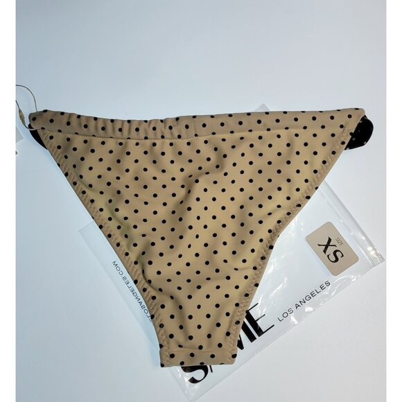 SAME Los Angeles Bottom Swim Womens Mid  Rise Polka Dots XSmall White /black - Picture 4 of 6